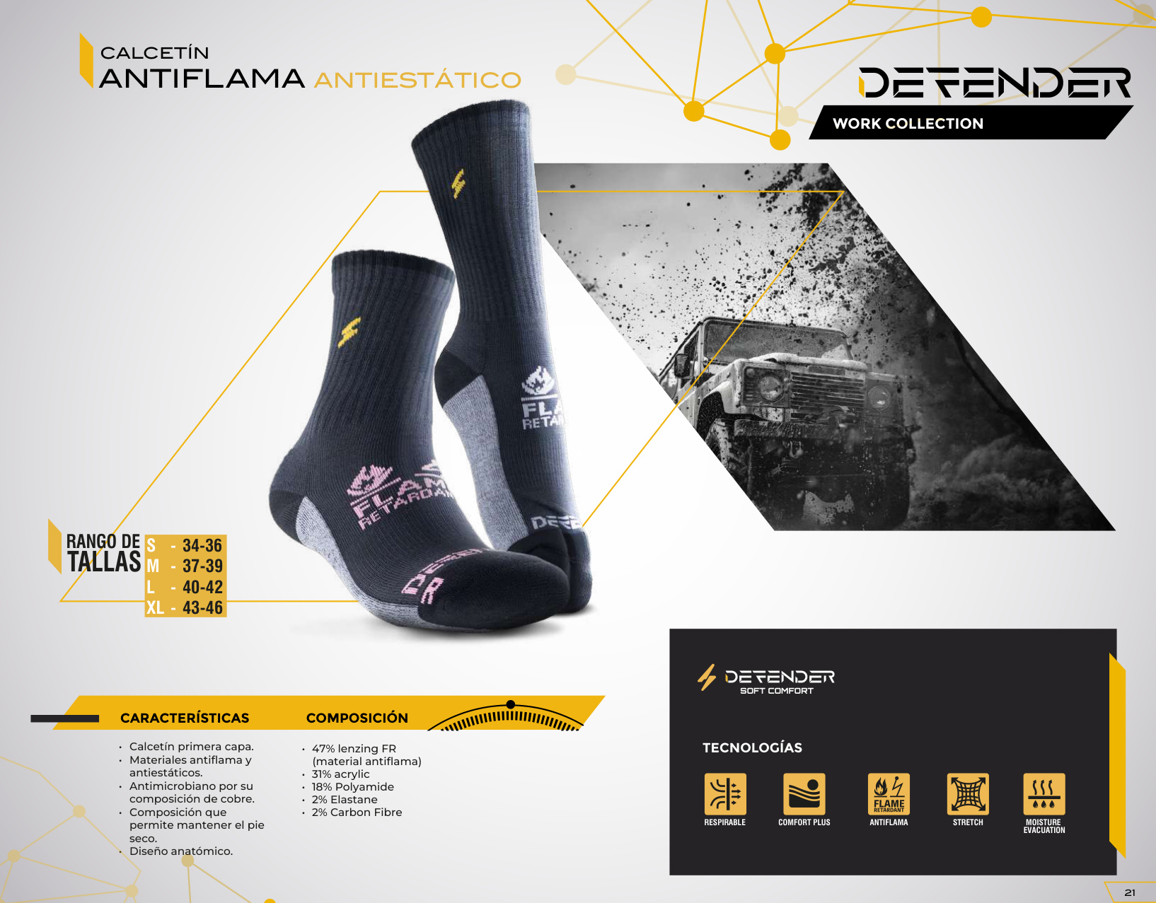 Defender Calcetín Antiflama Antiestático